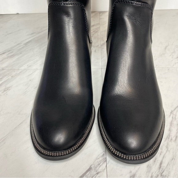 New! Franco Sarto Becks Faux Leather Black Riding Boot 7 1/2 - Picture 9 of 12
